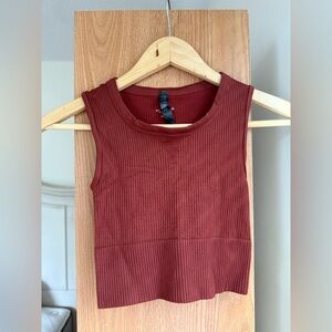 Urban Outfitters Ribbed Tank Top - Deep Red